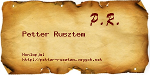 Petter Rusztem névjegykártya